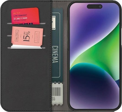 Këllëf me kapak SBS Puro Eco Leather për iPhone 15 Pro Max, me xhepa karta, i zi