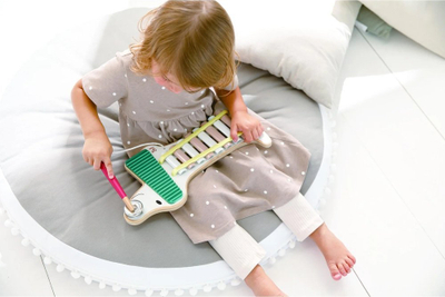 Lodër muzikore Hape Xylophone Dog, vegël druri, për kalamaj, me shumë ngjyra