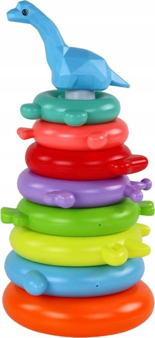 Lodër piramidë Dino Leantoys, 8 unaza, shumëngjyrëshe