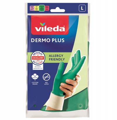 Doreza pastrimi Vileda Rubber Gloves Dermo Plus, masa Large, set me 2 copa
