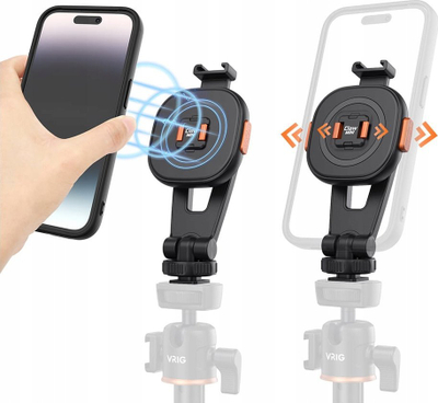 Mbajtëse magnetike telefoni VRIG Claw Mini MG-03L, për tripod, me cold shoe, e zezë