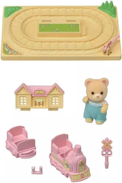 Set lodrash Epoch Sylvanian Families Preschool Locomotive 5320, tren me bebe arush, shumëngjyrësh