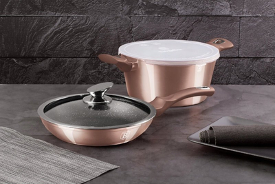 Set tenxheresh dhe tiganësh BerlingerHaus BH-6200, 4 pjesë, i gri