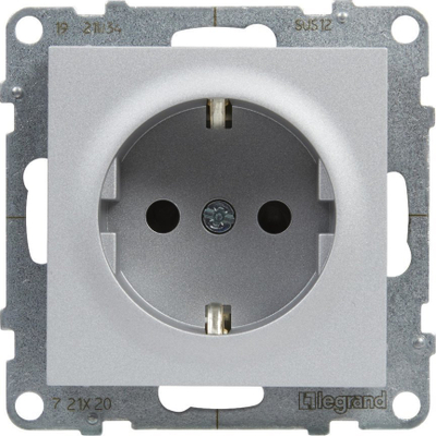 Prizë muri Legrand Suno Schuko 721320, 16A, me shutter, alumini