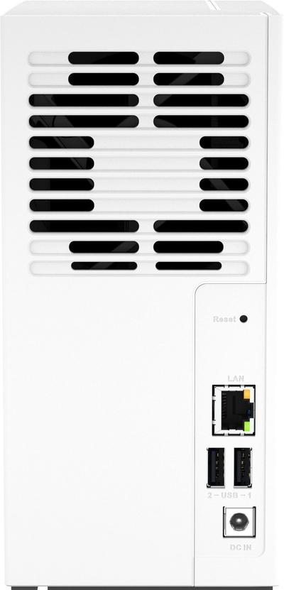 Server NAS Qnap TS-233, 2 slote, me Seagate IronWolf 12TB, i bardhë