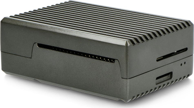 Kuti alumini për Raspberry Pi 4B, me vrima për porta, ngjyrë grafit