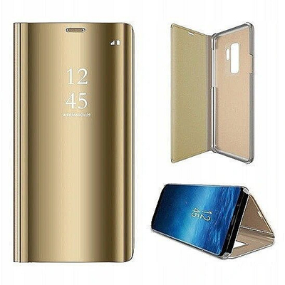 Kapak telefoni Mocco Clear View për Samsung Galaxy A30, plastik, i artë