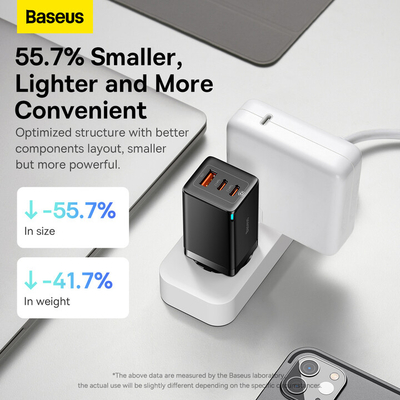 Karikues Baseus GaN5 Pro, 2x USB-C, USB-A, 65W, i zi