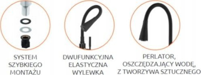 Rubinet kuzhine Pogo Plus, gryka fleksibile, dy spruco, bezhë
