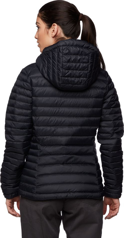 Пухена јакна за жени Black Diamond Access Hoody, со капуљача, за скијање и пешачење, црна