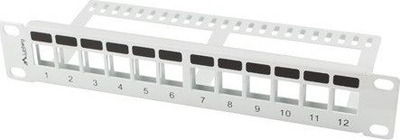 Patch panel Lanberg PPKS-9112-S, 1U 10\", 12 porta keystone, gri