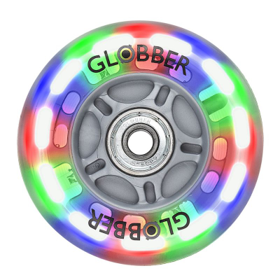 Rrotë pasme Globber Lighting Wheel 80x24mm, PU, transparente