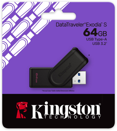 USB flash Kingston DataTraveler Exodia S, 64GB, USB 3.2 Gen 1, i zi