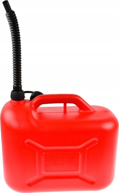Kanistër plastike GEKO, 20L, me grykë 32cm, e kuqe