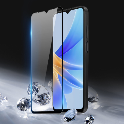 Xham mbrojtës Dux Ducis 9D për Oppo A17, 9H, me kornizë të zezë