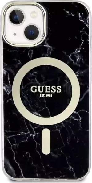 Mbulesë telefoni Guess GUHMP14MPCUMAK, për iPhone 14 Plus 6.7", MagSafe, mermer i zi
