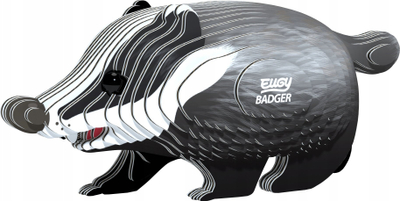 Puzzle 3D Eugy Badger, 35 copë, karton ekologjik, shumëngjyrësh