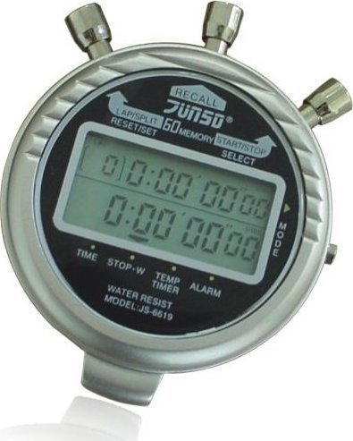 Kronometër elektronik Junso JS-6619, 1/100 sekondë, 60 xhiro, ngjyrë argjendtë