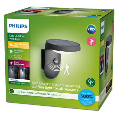 Dritë murale Philips Tyla, LED, 1.2W, me energji diellore