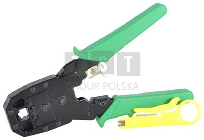 Mjet krimpimi Jakemy RL-ZAC1, për konektorë RJ45, me prerës kabllosh, jeshil