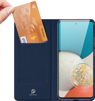 Këllëf me kapak Dux Ducis Skin Pro për Samsung Galaxy A73, bojëqielli, bëhet dhe si bazë mbajtëse