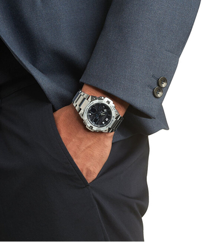Orë për meshkuj Casio G-Shock G-Steel Analog-Digital Tough Solar, e argjendtë