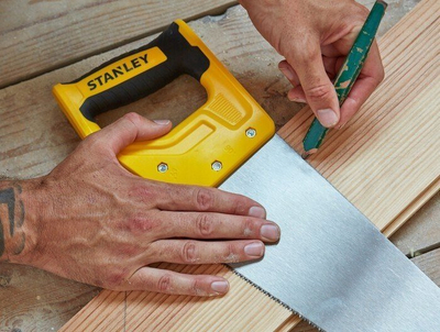Рачна пила Стенли Sharpcut, 550mm, ергономска рачка, жолта
