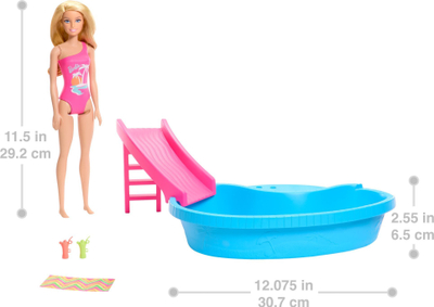 Сет за игра Barbie кукла со базен, кукла со играчка-базен, повеќебоен