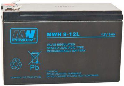 Bateri UPS MW Power MWH 9-12L, 12V, 9Ah, e zezë