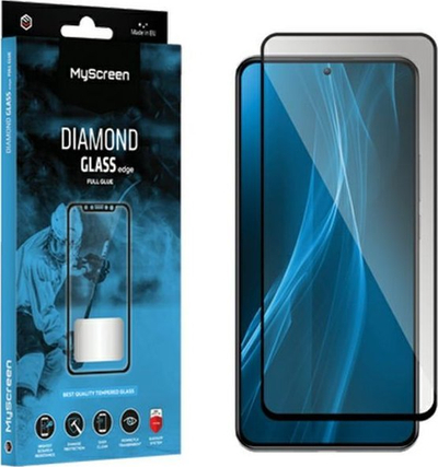Mbrojtës ekrani MS Diamond Glass për Oppo A79 5G, xham i temperum 9H, ngjitje e plotë, kornizë e zezë
