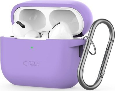 Mbulesë silikoni Tech-Protect për Apple AirPods Pro/Pro 2, me karabinë, livando