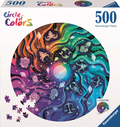 Puzzle Ravensburger Color Palette Astronomy, 500 copë, rrethor, shumëngjyrësh