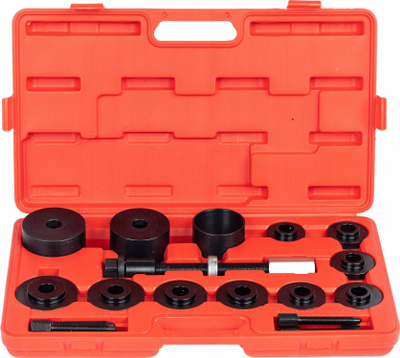 Set veglash për kushineta dhe bushing, 16 copë, valixhe plastike, e kuqe