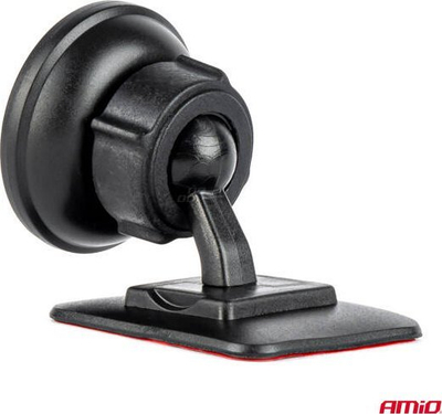Mbajtëse magnetike telefoni AMiO 04140, vetëngjitëse, rrotullim 360°, e zezë