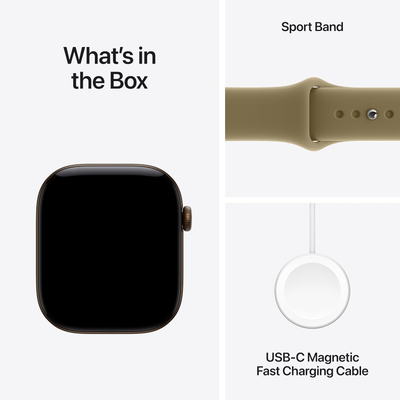 Apple Watch S12 GPS 46mm Dark Bronze Aluminium Case with Olive Sport Band, S/M
