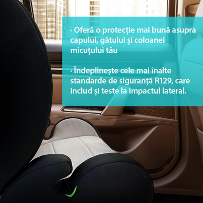 Ulese auto U-Grow UG-HB59, ISOFIX, 100-150 cm, gri e zezë