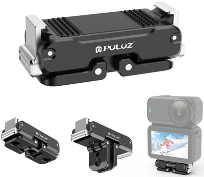 Mbajtës magnetik Puluz Metal për Osmo Nano, aliazh alumini, portë cold shoe, i zi