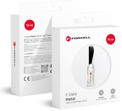 USB memorje Forcell F-Data Metal, 16GB, USB 3.2 Gen1, ngjyrë argjendi