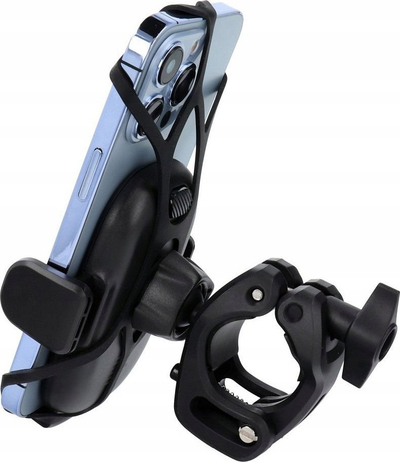 Mbajtëse telefoni Bicycle H6 MB01, për biçikletë edhe motor, rrotullim 360°, e zezë