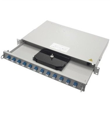 Panel optik Telegärtner PROFI V, 24x LC duplex, 1U 19", gri