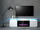 Komodë TV Bed Meble Eva, oxhak elektrik, 180x40x52cm, e bardhë me shkëlqim
