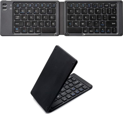Tastierë Techly Foldable Wireless, Bluetooth 3.0, layout US QWERTY, e zezë