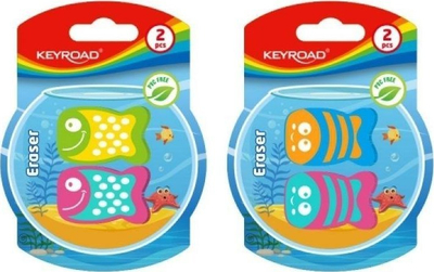 Gomë Keyroad Funny Fish, set me 2 copa, për laps, ngjyra përzier