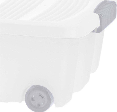 Kontejner multifunksional me rrota, 32L, plastik, e bardhë