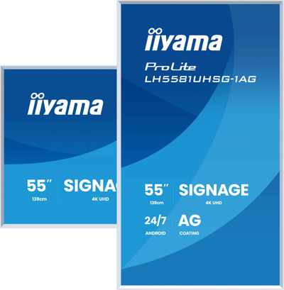 Професионален монитор Iiyama LH5581UHSG-1AG, 55\", 4K UHD, бел