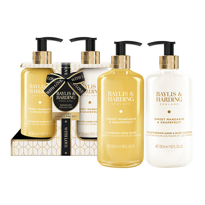 Set Baylis & Harding Mandarin & Grapefruit, sapun i lëngshëm për duar, 300 ml + losion për trup dhe duar, 300 ml