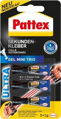 Супер лепак Pattex PSMG3 Mini Trio Ultra Gel, 3g, екстра силен, флексибилен