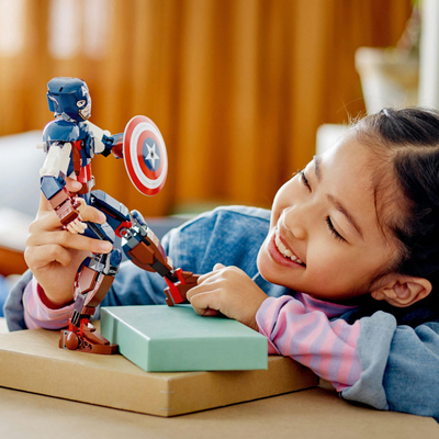 Figurë LEGO Marvel Captain America për ndërtim, 310 copa, 25 cm, me shumë ngjyra