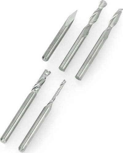 Set freza CNC Snapmaker, 5 copë, metalike, ngjyrë argjendi