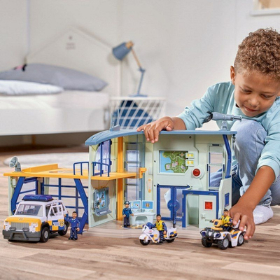 Set lojërash Simba Fireman Sam Police Station, stacion policie, figura dhe aksesorë, shumëngjyrëshe